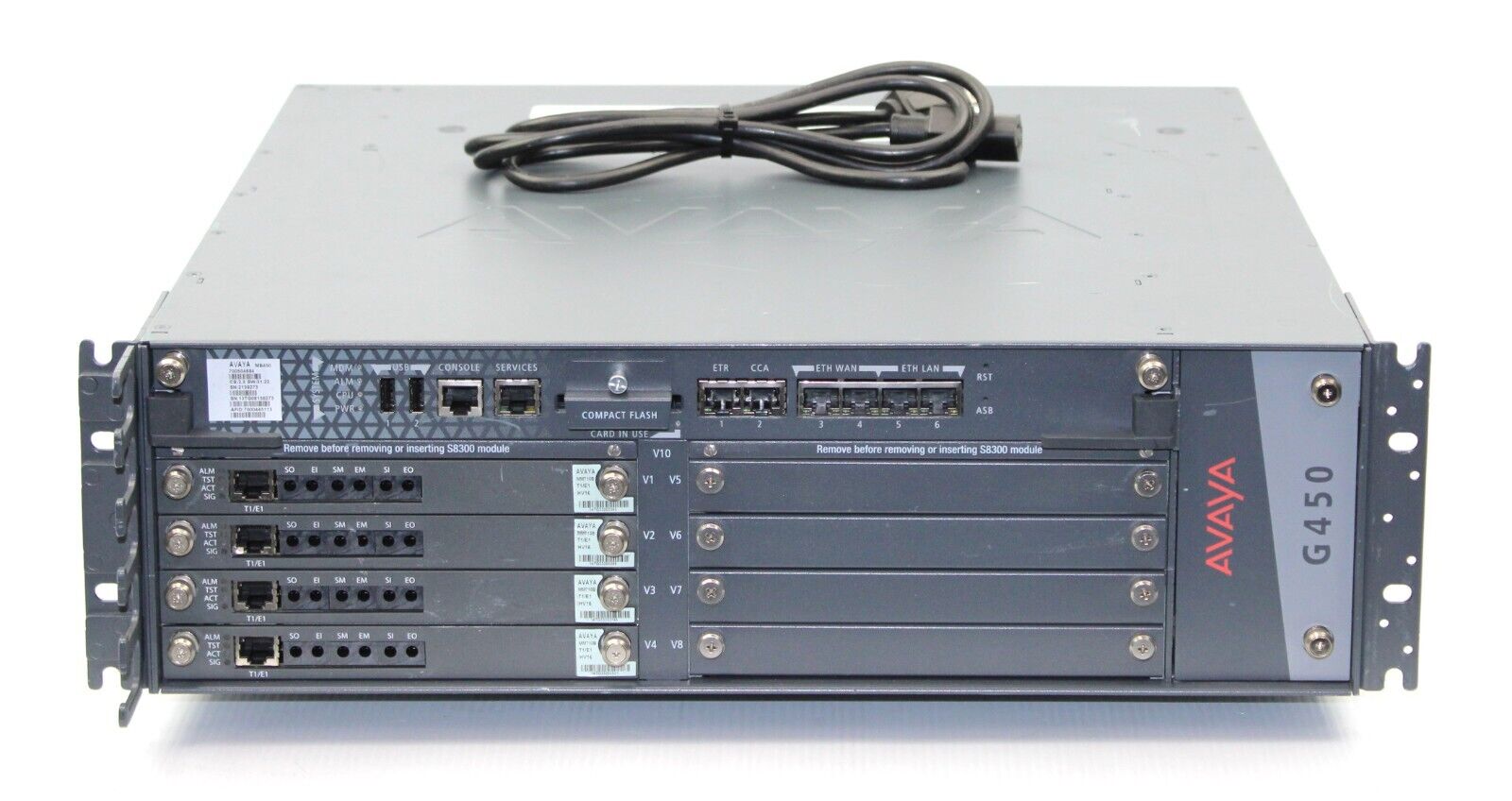 Avaya | G450 | Media Gateway With 4x MM710B T1/E1 media Module & 4x Blank Plate
