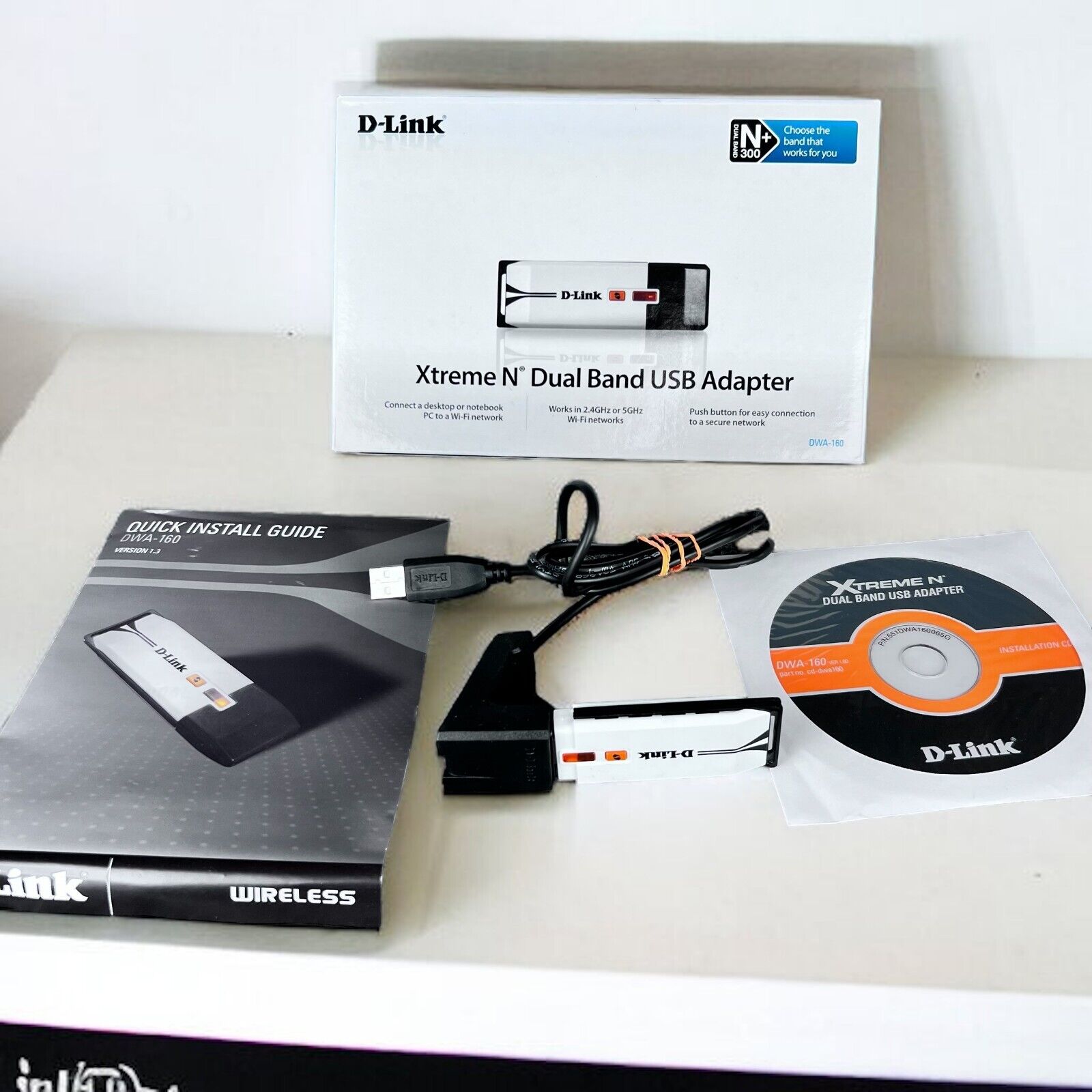 D-LINK DWA-160 DWA160 A2 Xtreme N Dual Band USB WiFi Adapter