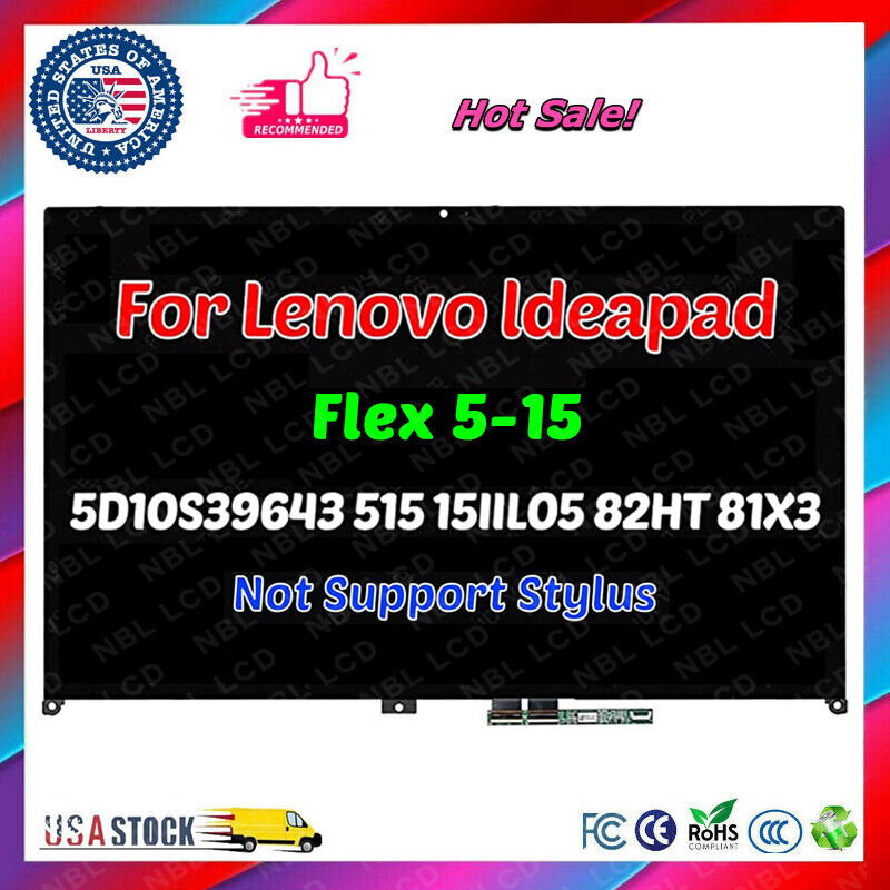 for Lenovo Ideapad Flex 5-15 5D10S39643 LCD Touch Screen Display FHD Assembly