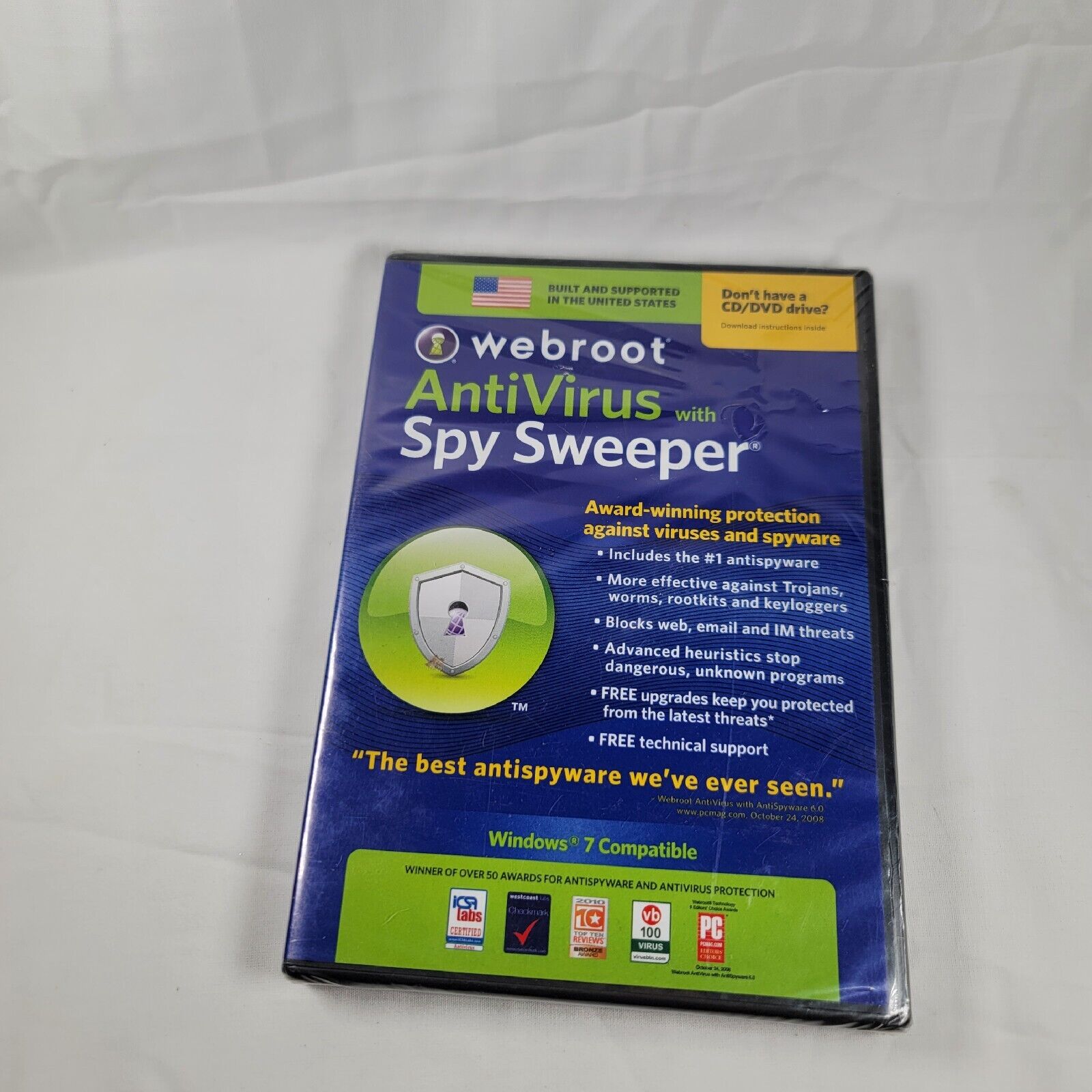 Webroot AntiVirus with Spy Sweeper PC Windows 7 Software Computer BRAND NEW