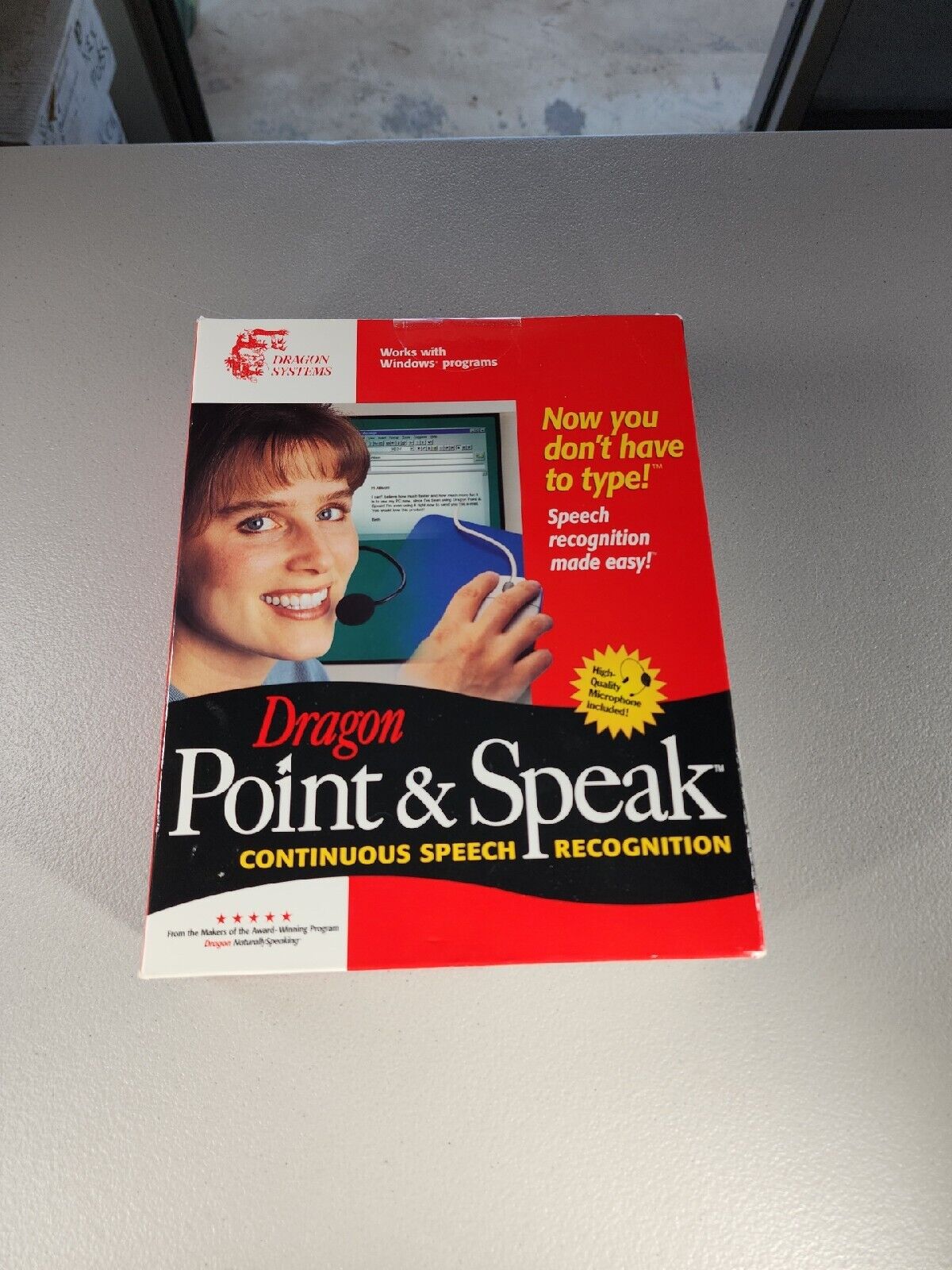 Vintage Dragon Point And Speak PC Software W/Mic NEW Speak Naturally Dictation 