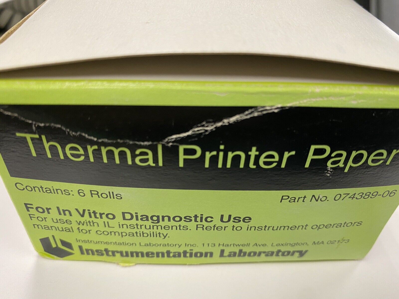 Instrumentation Laboratory Thermal Printer Paper  6 Rolls Part# 074389-06