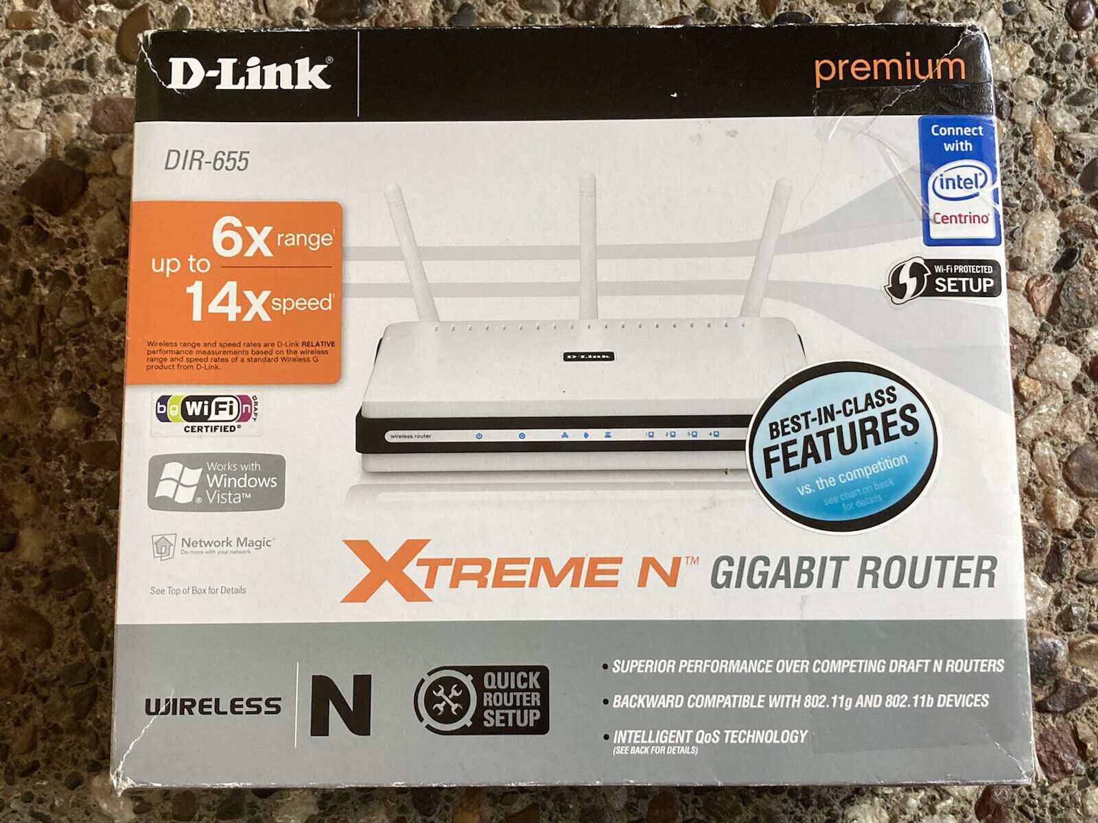 D-Link DIR-655 Xtreme N Gigabit Wireless Router White NIB N+300 4 Gb LANs
