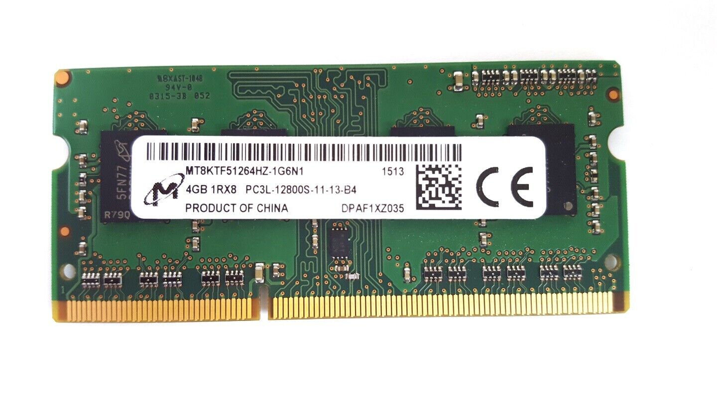 Micron 4GB PC3L-12800S DDR3 1600MHz 204pin Server Memory MT8KTF51264HZ-1G6N1