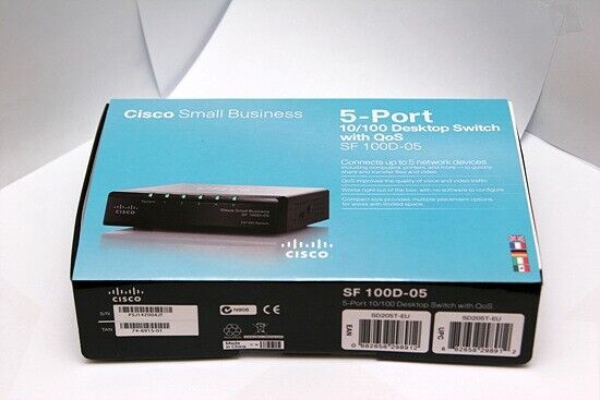 Cisco SD205T 5-Port Ethernet Network Switch 10/100 QoS 100Base-TX SF 100D-05 NEW