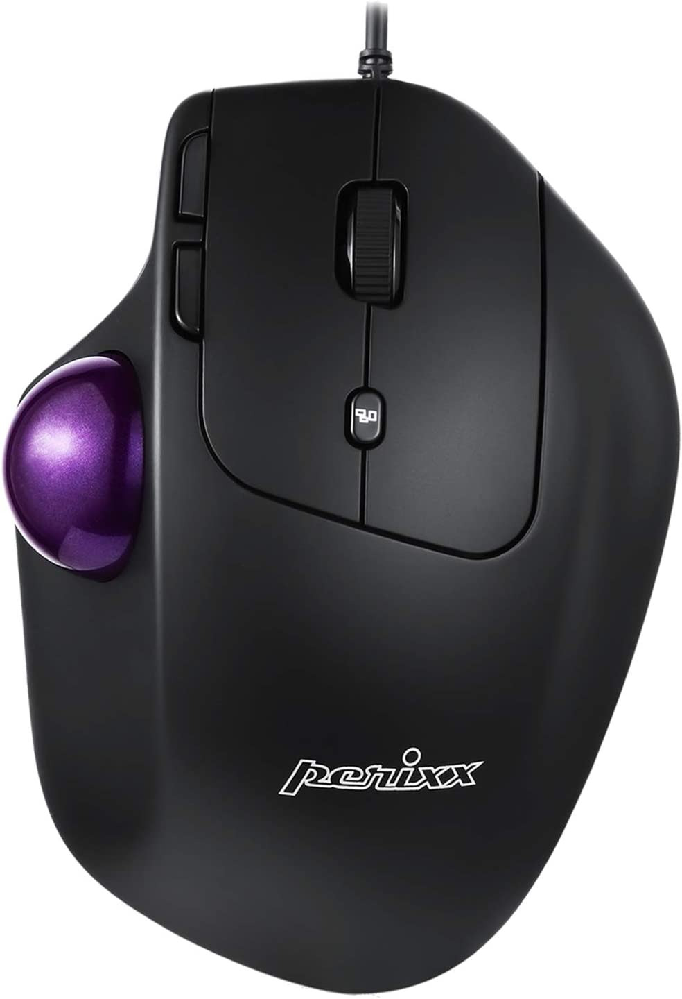 PERIMICE-520 Wired USB Ergonomic Programmable Trackball Mouse, Adjustable Angle,