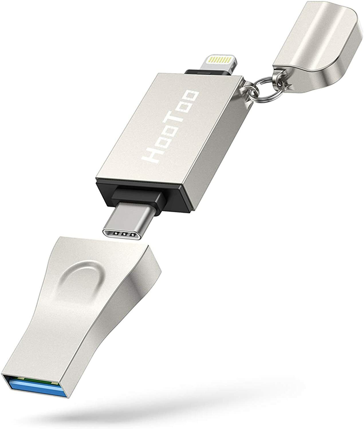 HooToo iPhone Flash Drive 3 in 1 Type C Stick USB 3.1 USB C Flash Drive Memory