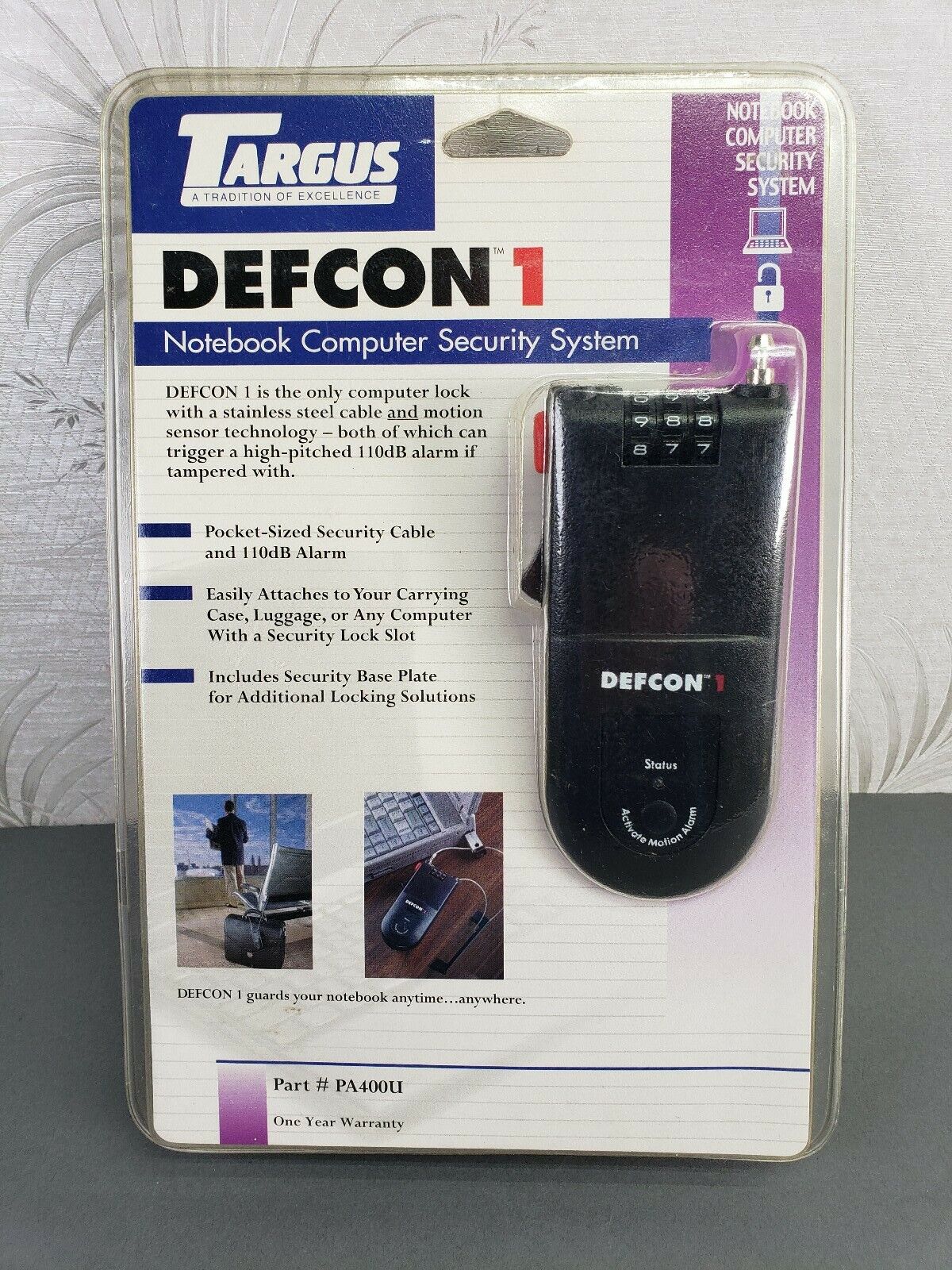 NIB Targus DEFCON 1 Notebook Computer Security System Anti-Theft Alarm Lock