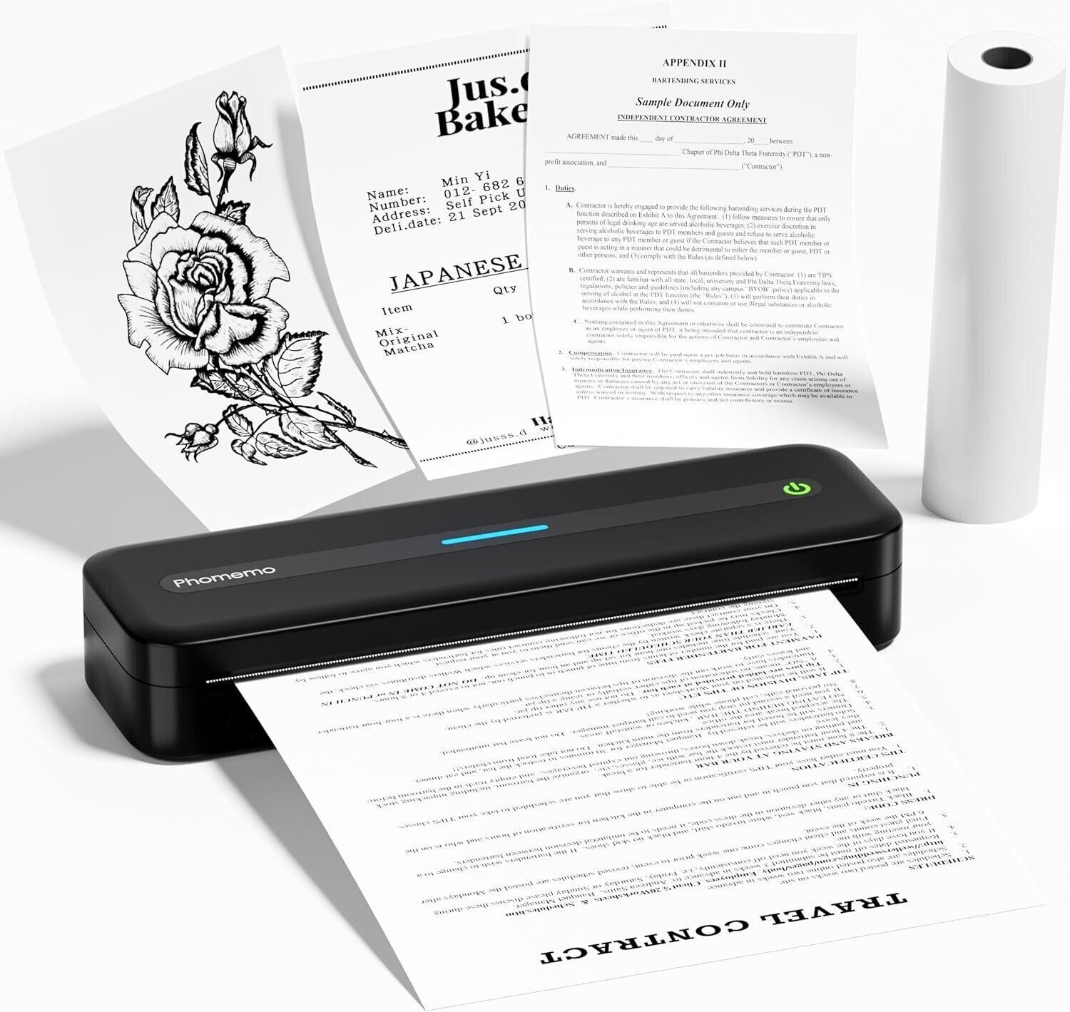 Phomemo M832 Printers Wireless for 8.5'' x 11''US Letter & A4 Paper & Tattoo lot