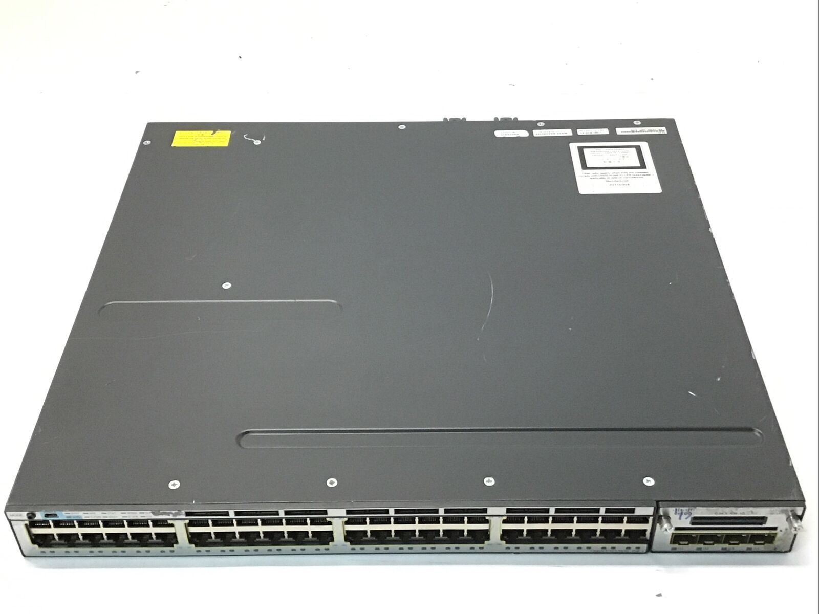 Cisco WS-C3750X-48PF-S 48 Port PoE Gigabit Switch w/ C3KX-NM-1G & PSU 1100WAC