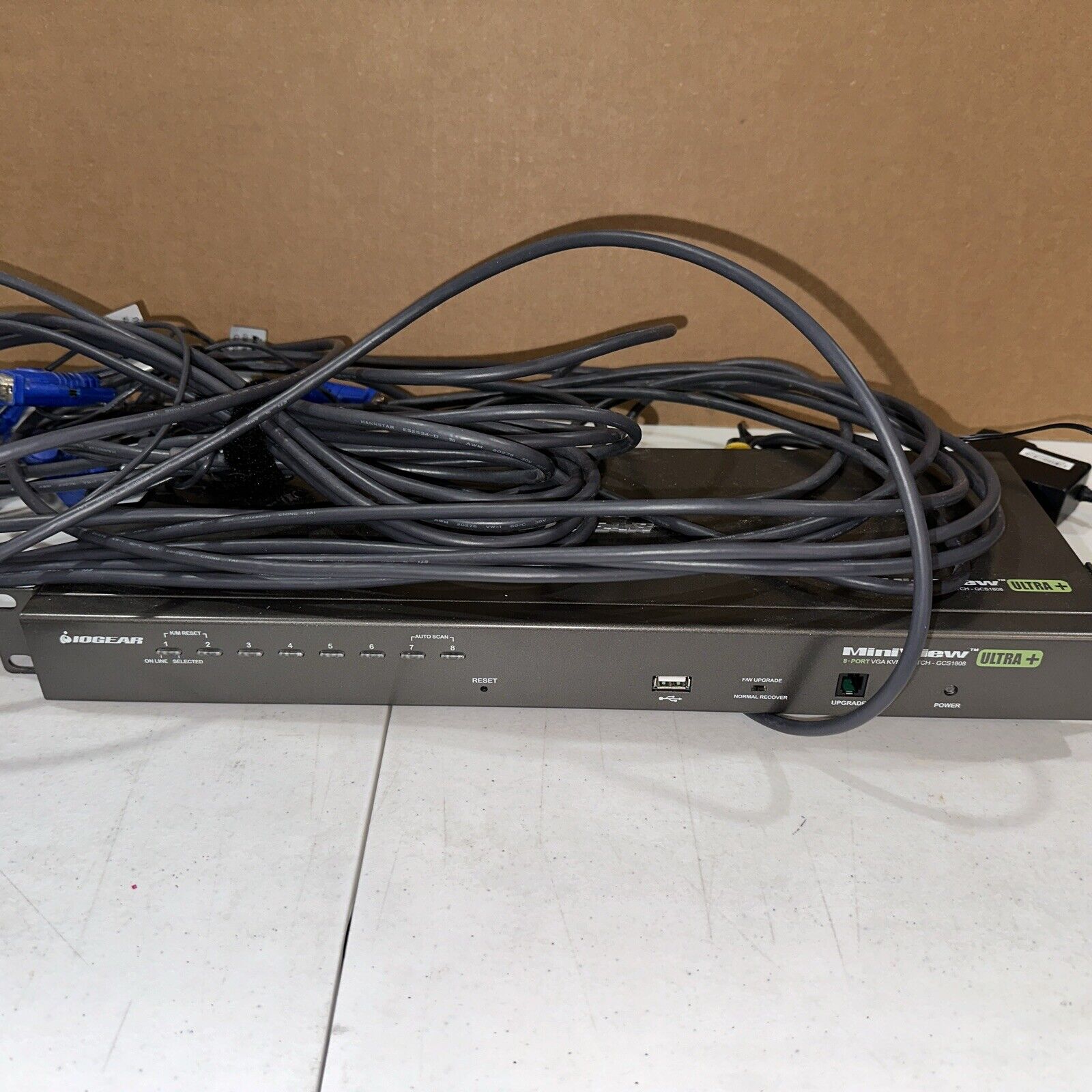IOGEAR MiniView Ultra+ 8-Port VGA/USB KVM Switch (GCS1808) With Cables