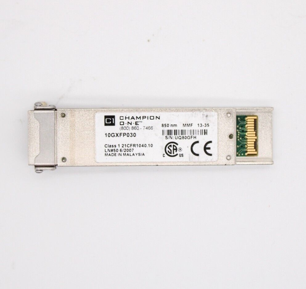 Champion One 10GXFP030 850NM MMF CFR 1040.10 XFP SR 30M Opt Transceiver 10 Gbps