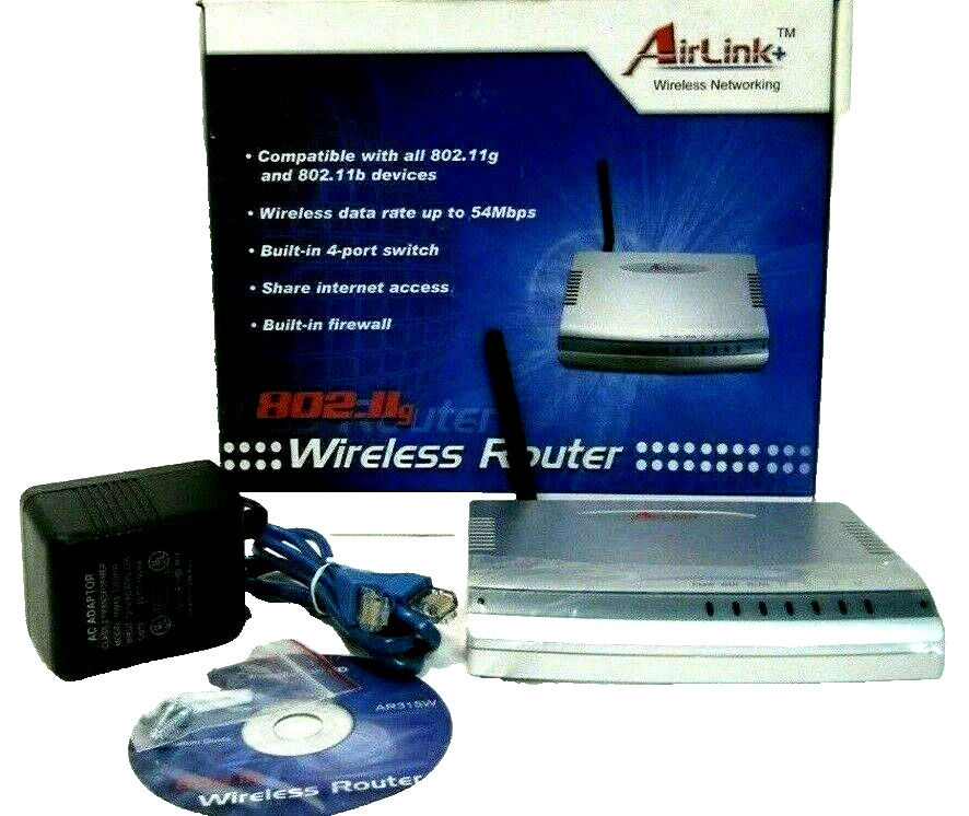 Wireless Router Networking AR315W + Add-On Adapter Card AirLink AWL3025