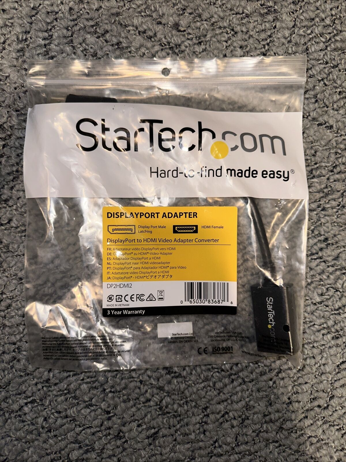 StarTech.com DP2HDMI2 DisplayPort to HDMI Video Adapter Cable. New