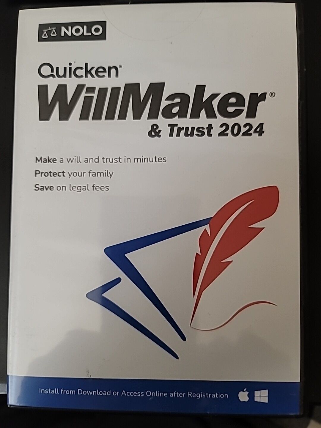 Quicken Willmaker & Trust 2024 Software Kit/download key card version 