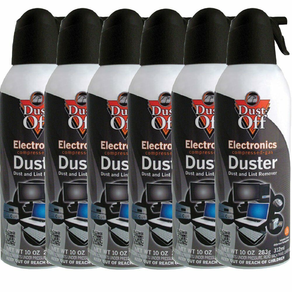 6pk Dust Off Compressed Air Computer TV Gas Cans Duster 10oz