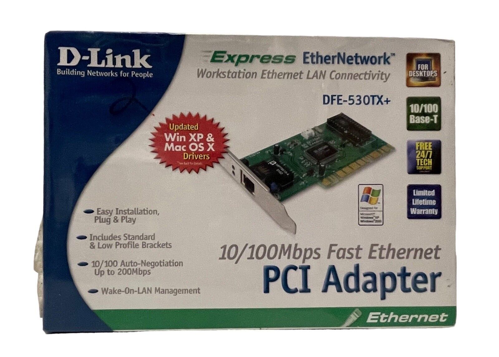 D-Link Express EtherNetwork 10/100Mbps Fast Ethernet PCI Adapter DFE-530TX+