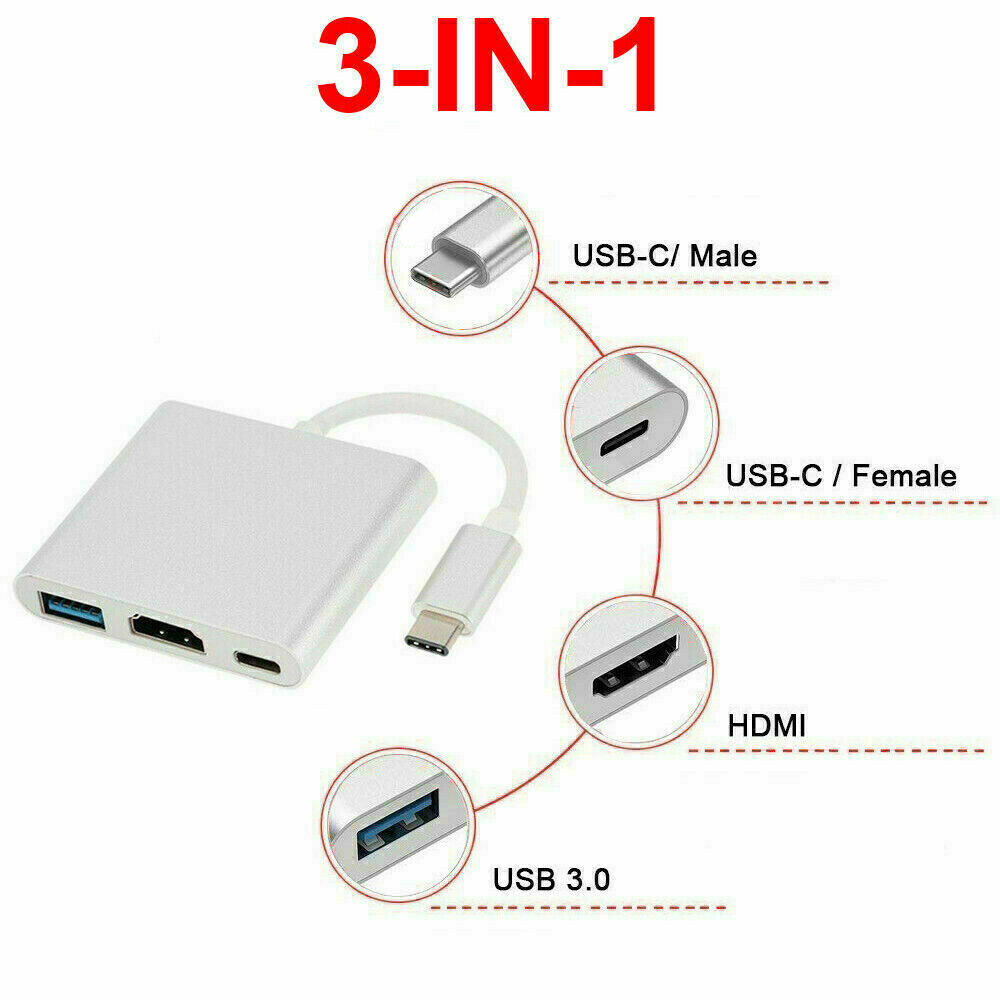 Multiport USB-C Hub Type C To USB 3.0 4K HDMI Adapter For Macbook Pro Fast Shipn