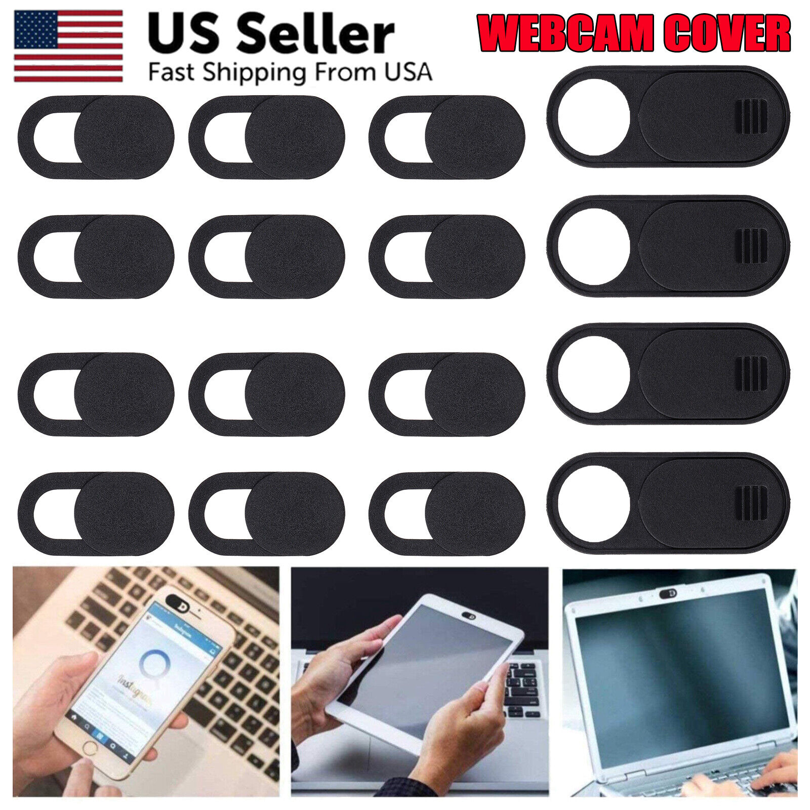 16 X WebCam Cover Slide Camera Privacy Security Protect Sticker For Phone Laptop