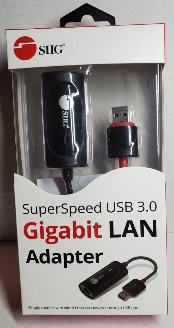 SIIG SuperSpeed RJ45 Ethernet to USB 3.0 Gigabit LAN Adapter - Up to 1000 Mb/s