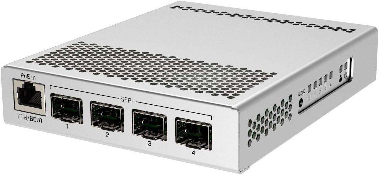 MikroTik 5-Port Desktop Switch 1 Gigabit Ethernet Port, 4 SFP+ 10Gbps Ports (...