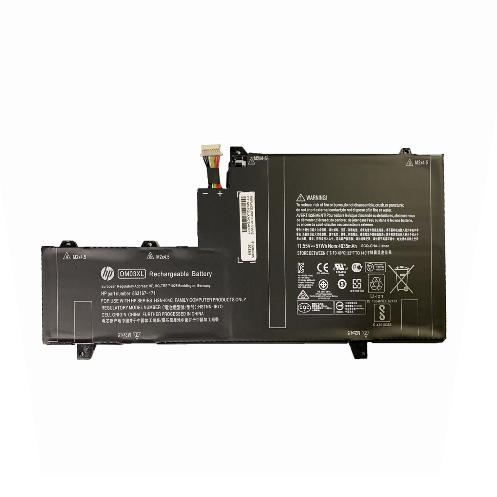 Genuine 57Wh OM03XL Battery For HP EliteBook X360 1030 G2 863280-855 HSTNN-IB7O
