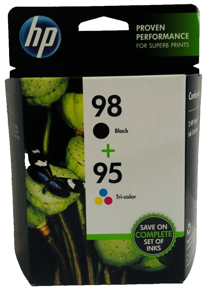 New Genuine HP 98 Black 95 Color 2PK Ink Cartridge DesignJet 5940 Deskjet 5745