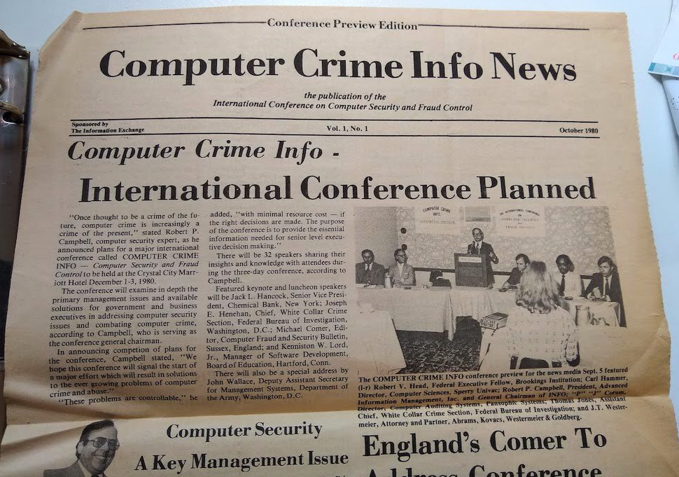1980 Computer Crime Fraud Cybercrime Conference International Computer Security