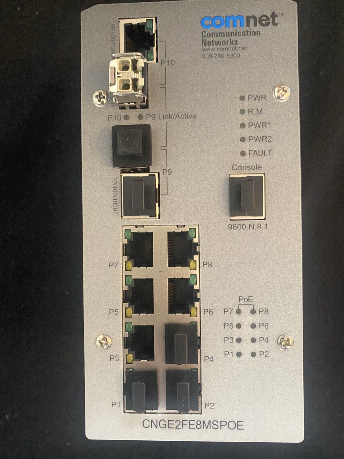 Comnet CNGE2FE8MSPOE+ Industrially Hardened 8 Port Managed Ethernet Switch