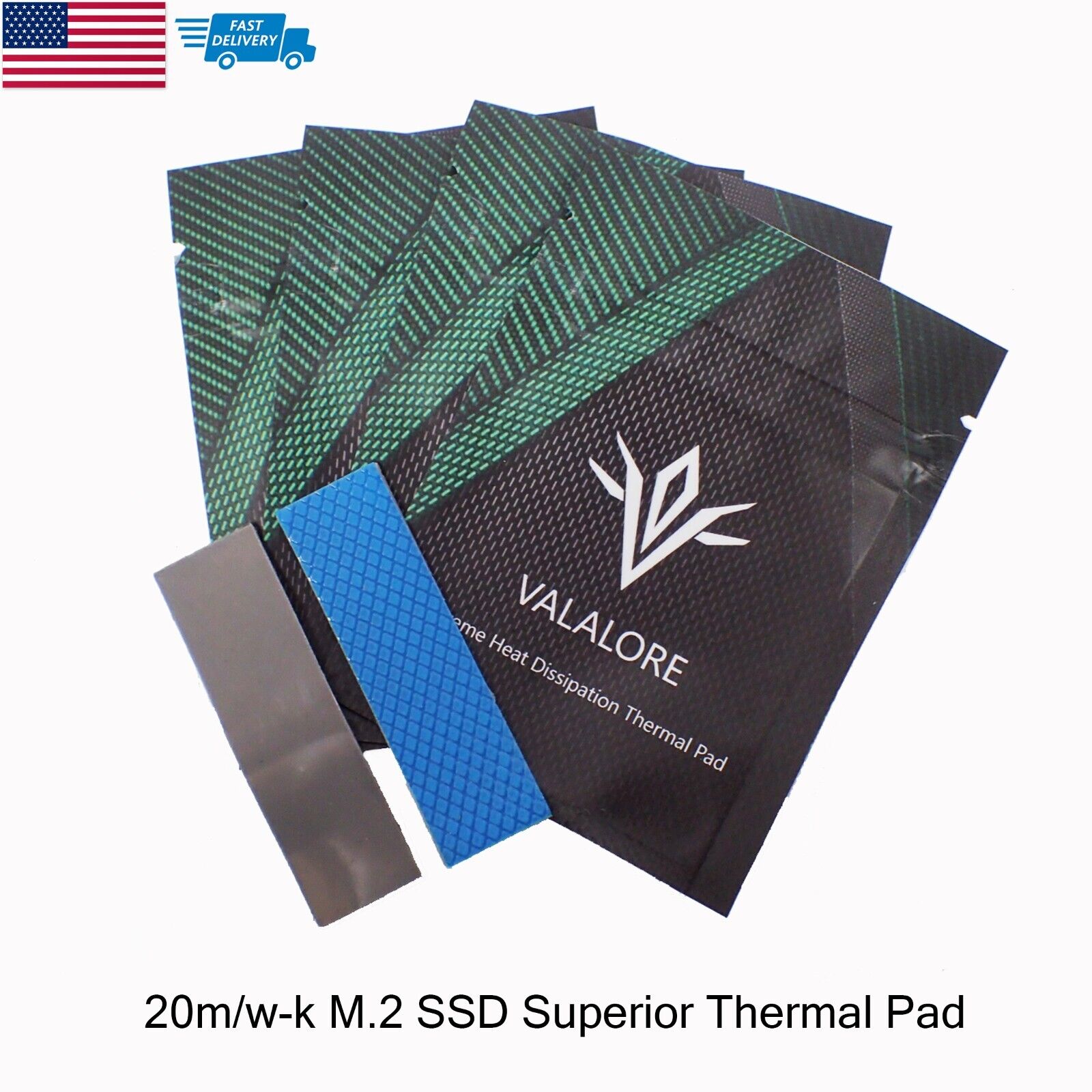 2PCS Extreme Heat Dissipation M.2 SSD 2280 NVMe Thermal Pad 70x20x1mm