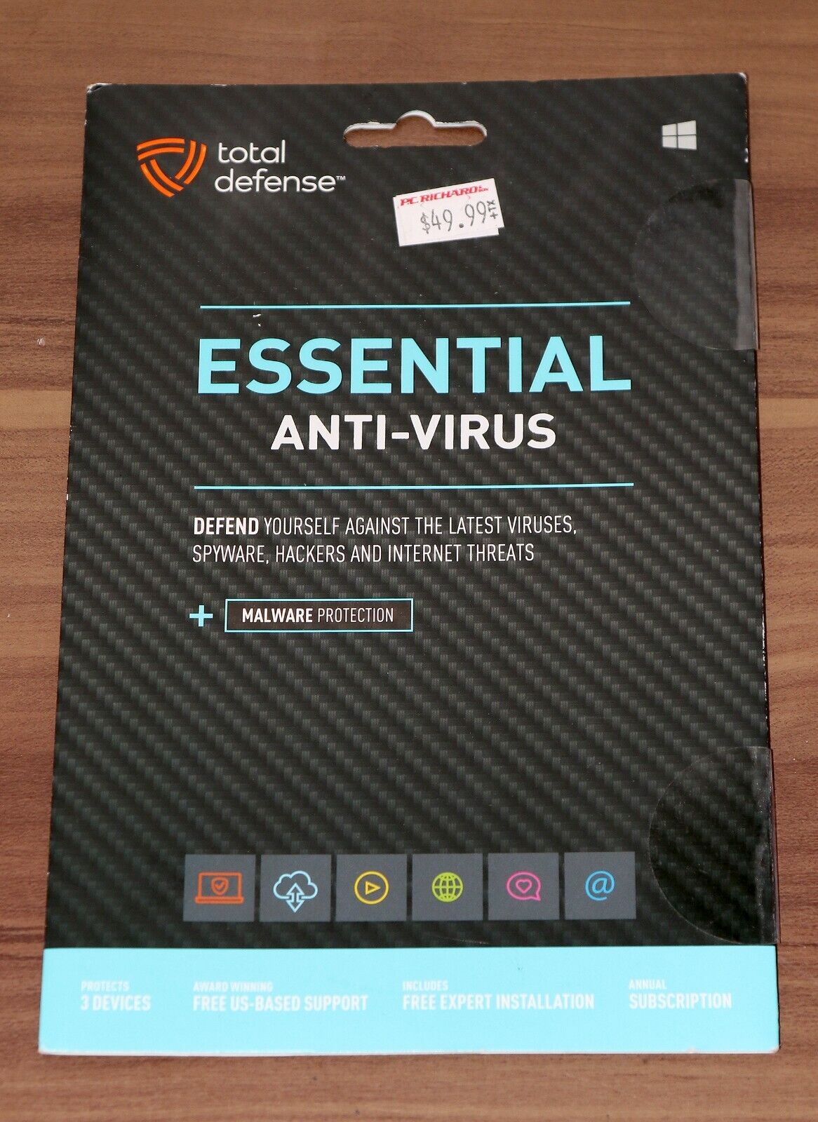 Total Defense ESSENTIAL Internet Security 1 Year Defense Antivirus Malware