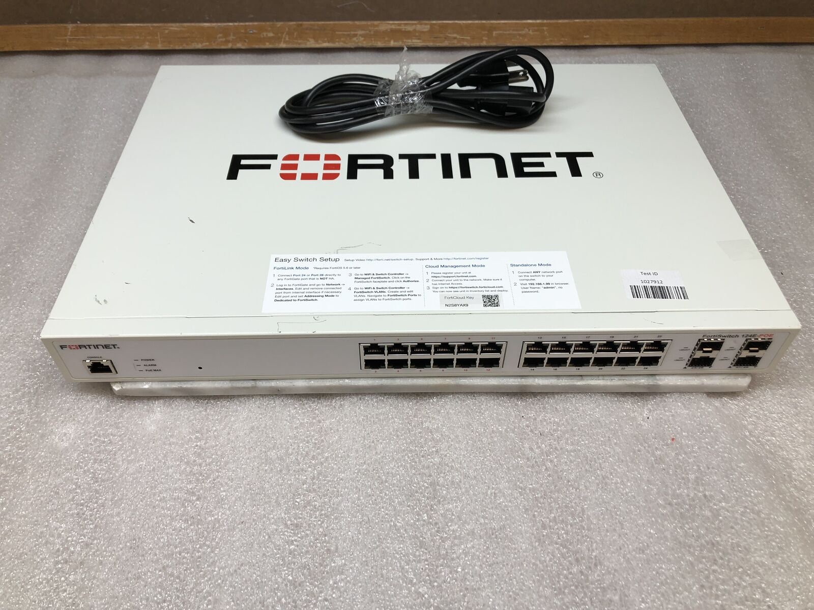 Fortinet FortiSwitch FS-124E-POE Ethernet Switch --- *TESTED AND WORKING*