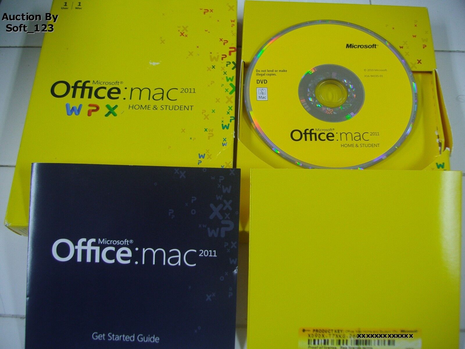 MS Microsoft Office MAC 2011 Home and Student DVD 1 User 1 Mac =RETAIL BOX=
