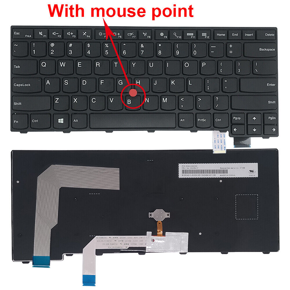 Genuine US Keyboard for Lenovo Thinkpad T460S T470S with Pointer 01YR046 01YT136