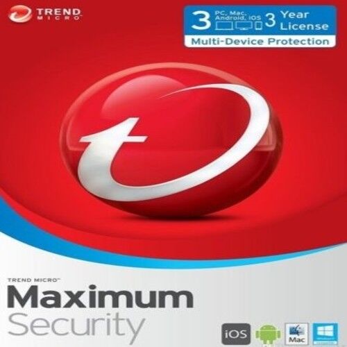 Trend Micro Maximum Security 12 (2018) | 3 Year Licence | 3 Devices