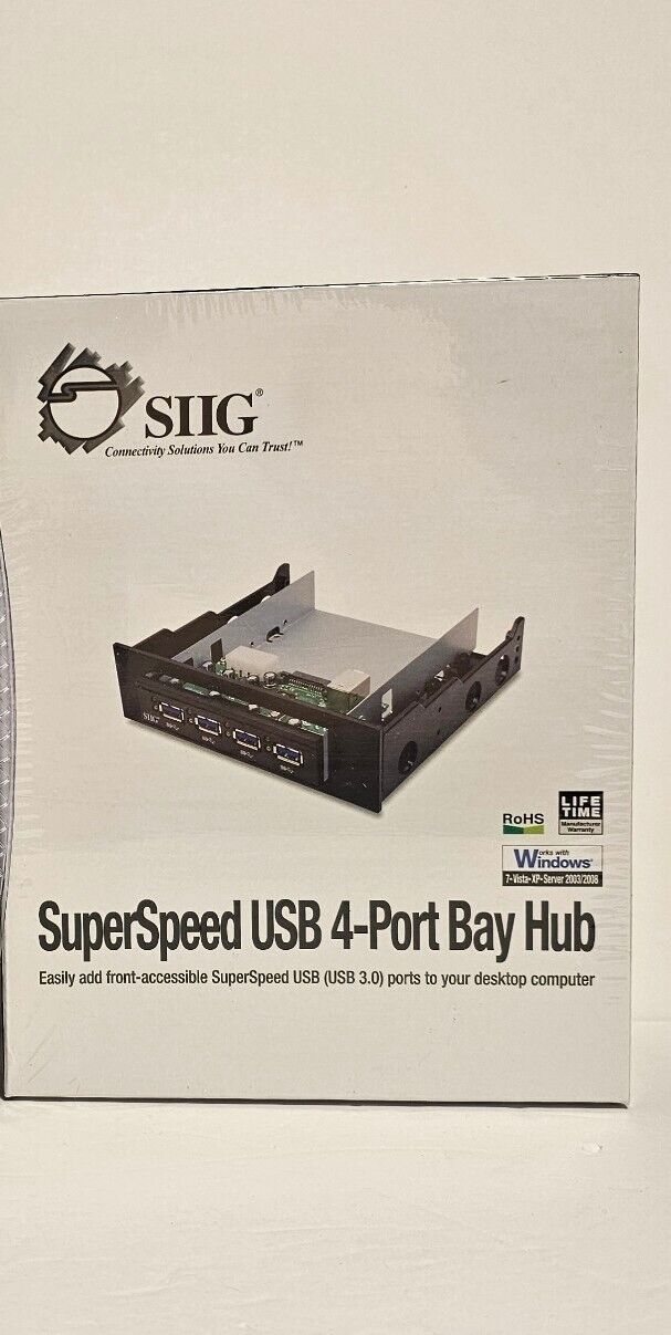 SIIG Superspeed USB 4 Port Bay Hub Factory Sealed