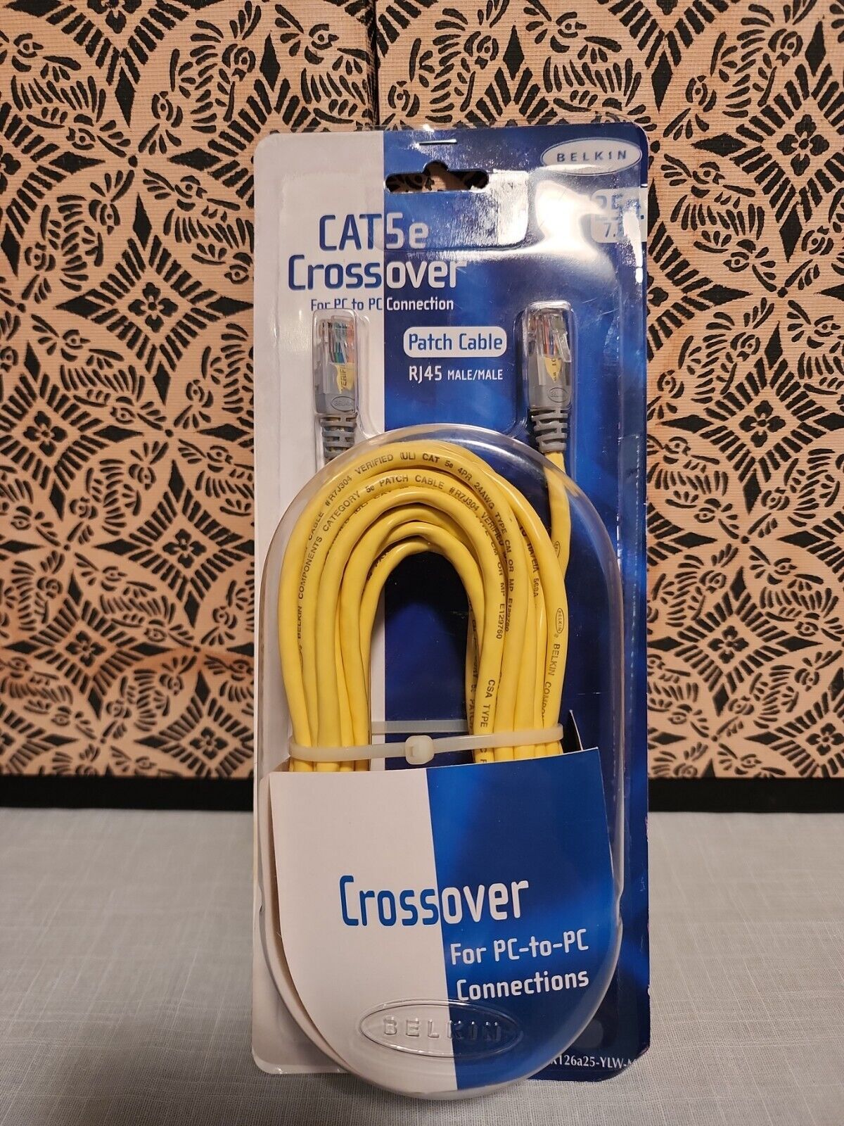 Belkin Crossover Cable, Yellow (A3X126A25-YLW-M) NIP Priority Shipping