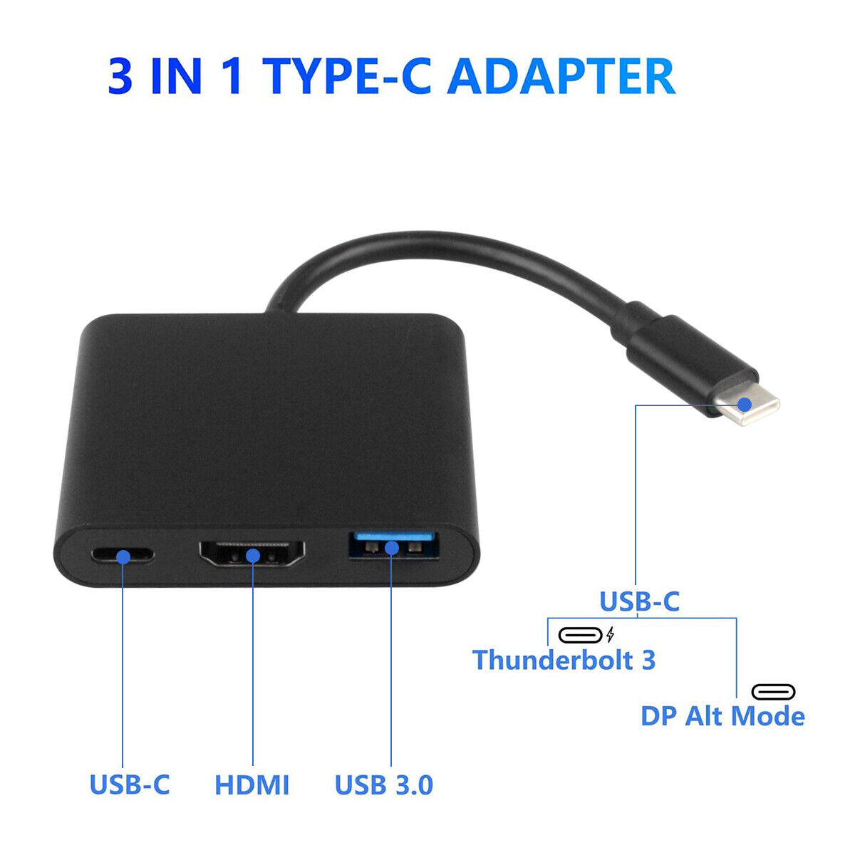 For MacBook Pro Air Multiport USB-C HUB to 4K HDMI USB 3.0 SD TF RJ45 Adapter