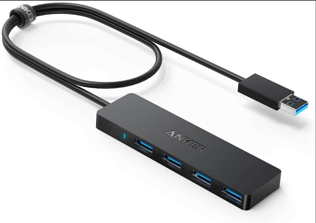 Anker 4-Port USB 3.0 Hub, Ultra-Slim Data USB Hub with 2 ft. Extended Cable