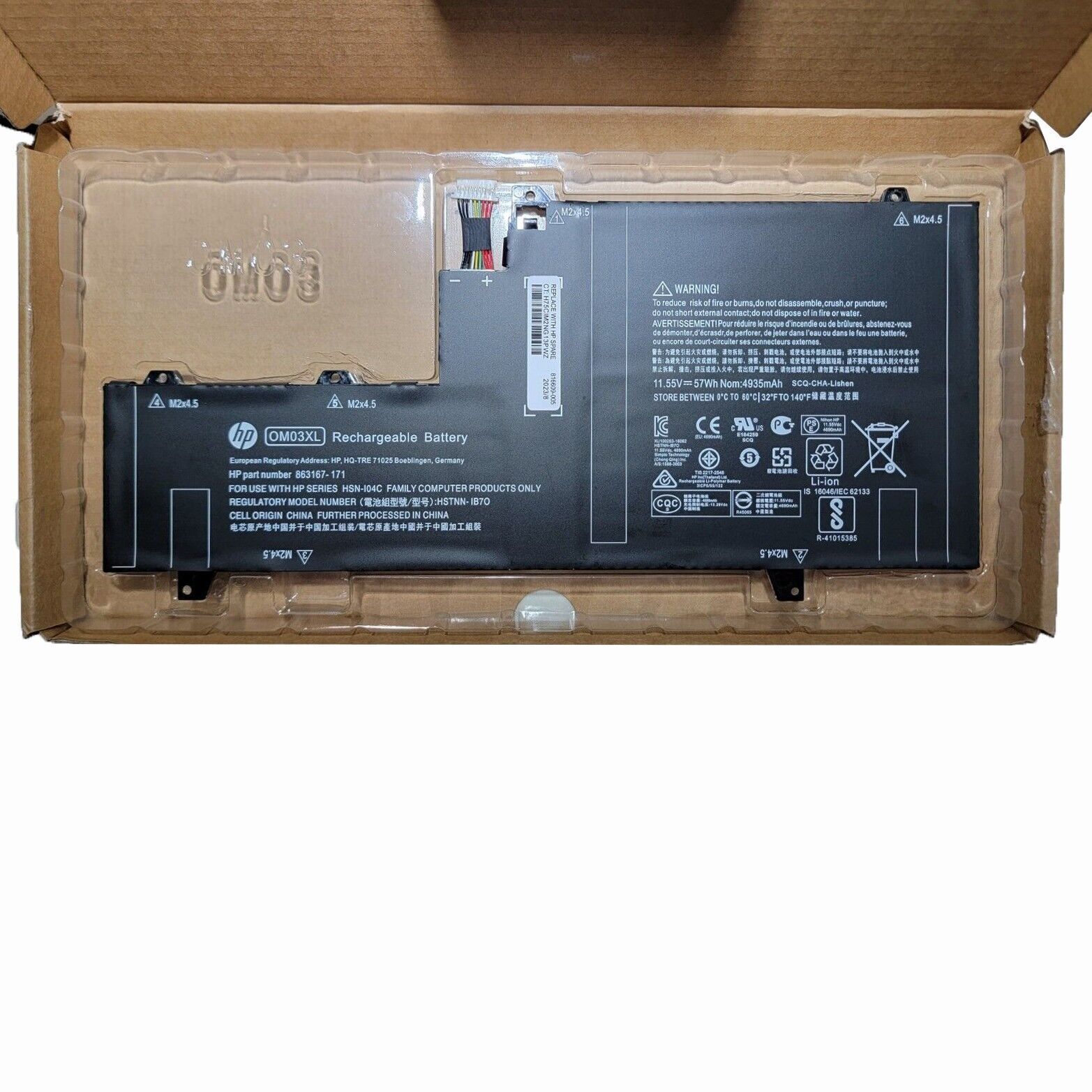 10pcs OEM 57Wh OM03XL Battery For HP EliteBook x360 1030 G2 Series 863280-855
