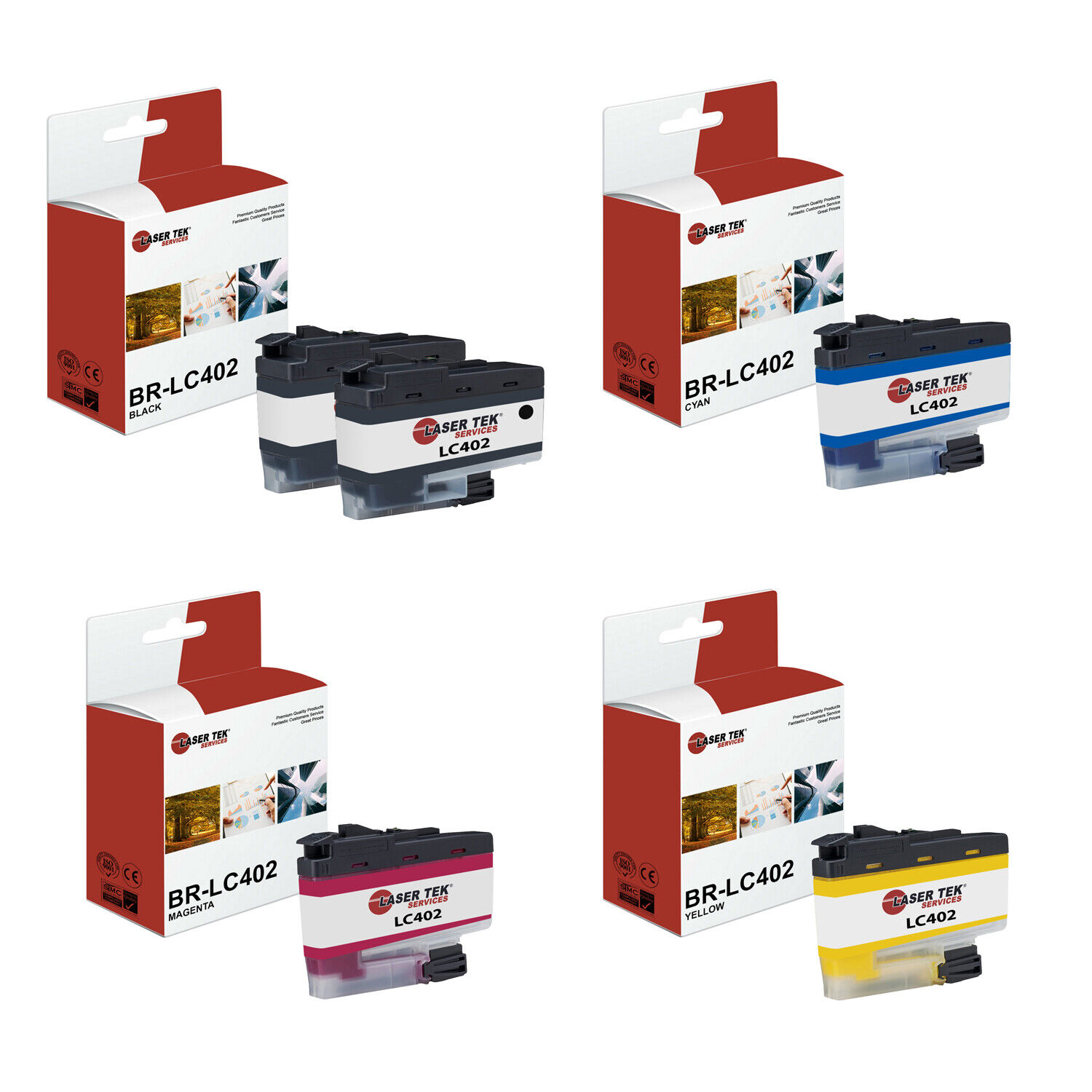 5Pk LTS LC402 BCMY Compatible for Brother MFC-J5340DW J6540DW Ink Cartridge