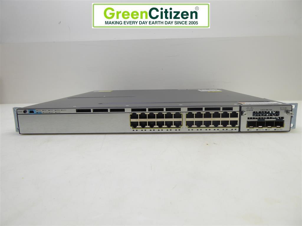 Cisco WS-C3750X-24T-S V05 24-Port Gigabit Ethernet Switch w/ 2x10G Uplinks