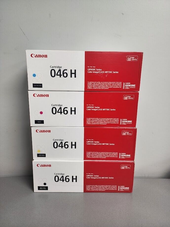 Canon 046H Set Original Canon Laser Toner Cartridges Black,Cyan, Magenta, Yellow