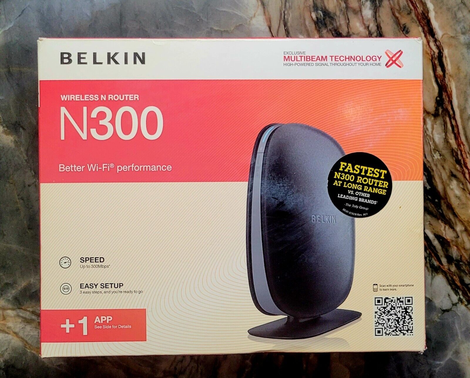 Belkin N300 300 Mbps 4-Port 10/100 Wireless N Router (F9K1002) Open Box New