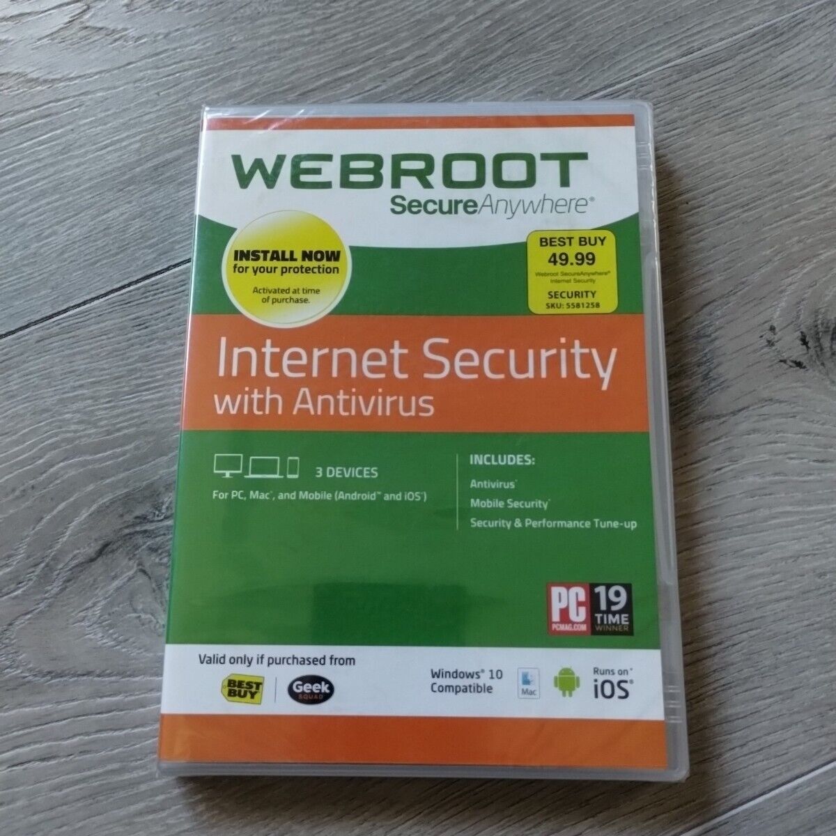 Webroot Internet Security with Antivirus [3 Devices PC, Mac, and Mobile] NEW