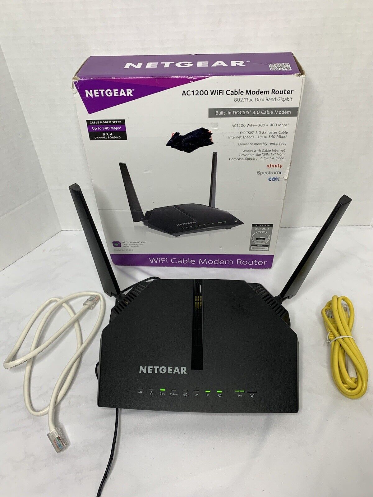NETGEAR AC1200 WiFi Cable Modem Router Model C6220 802.11ac Gigabit Dual Band