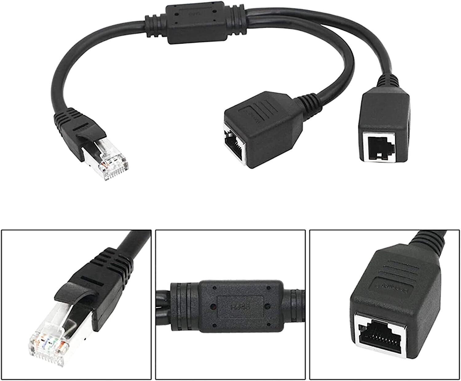 RJ45 Splitter Adapter 1 to 2/3 Ways CAT 7 6 5 LAN Ethernet Cable Connector