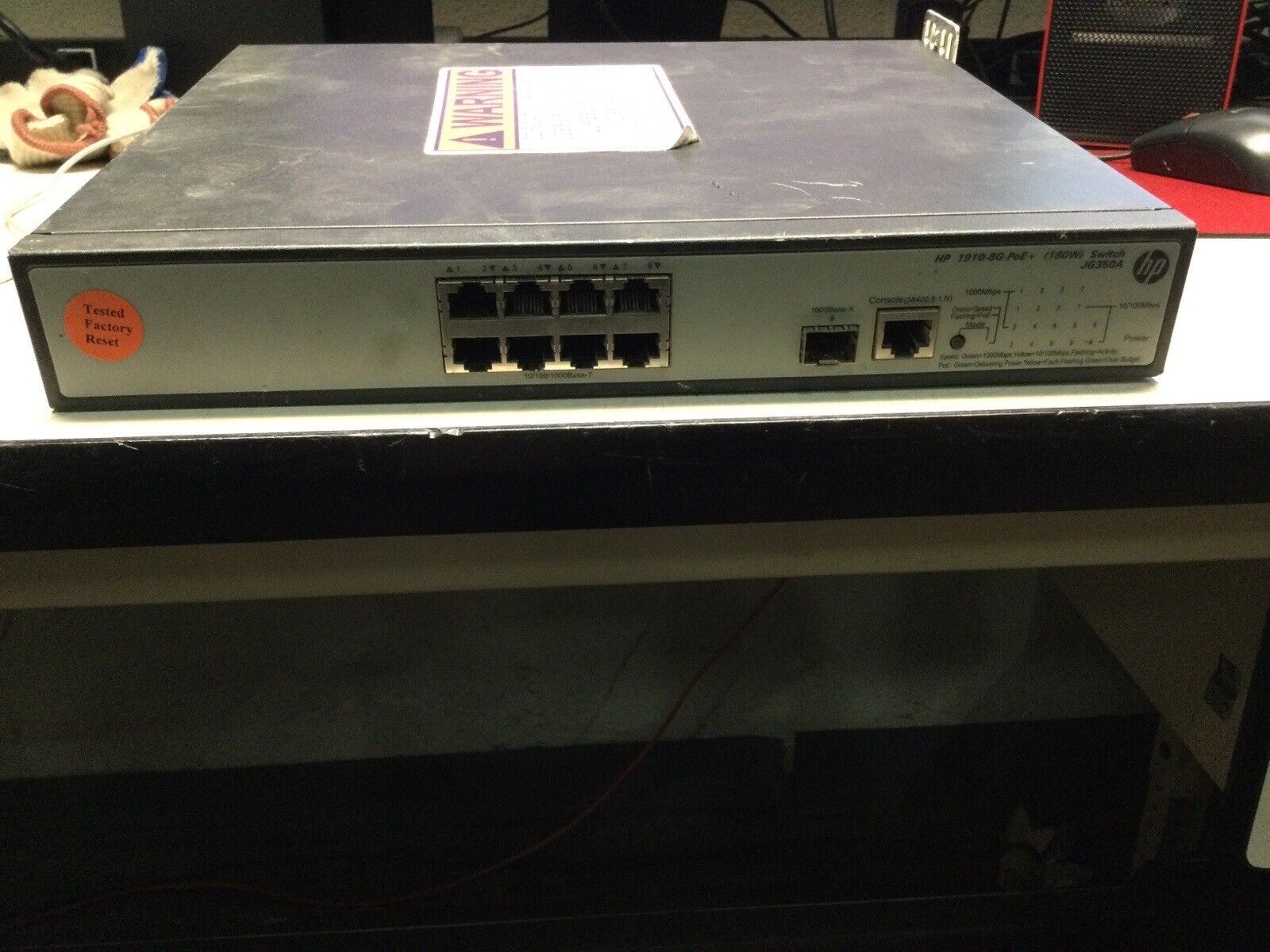 HP JG350A ProCurve 1910-8G-PoE (180W) - 8 Port Gigabit Ethernet Switch