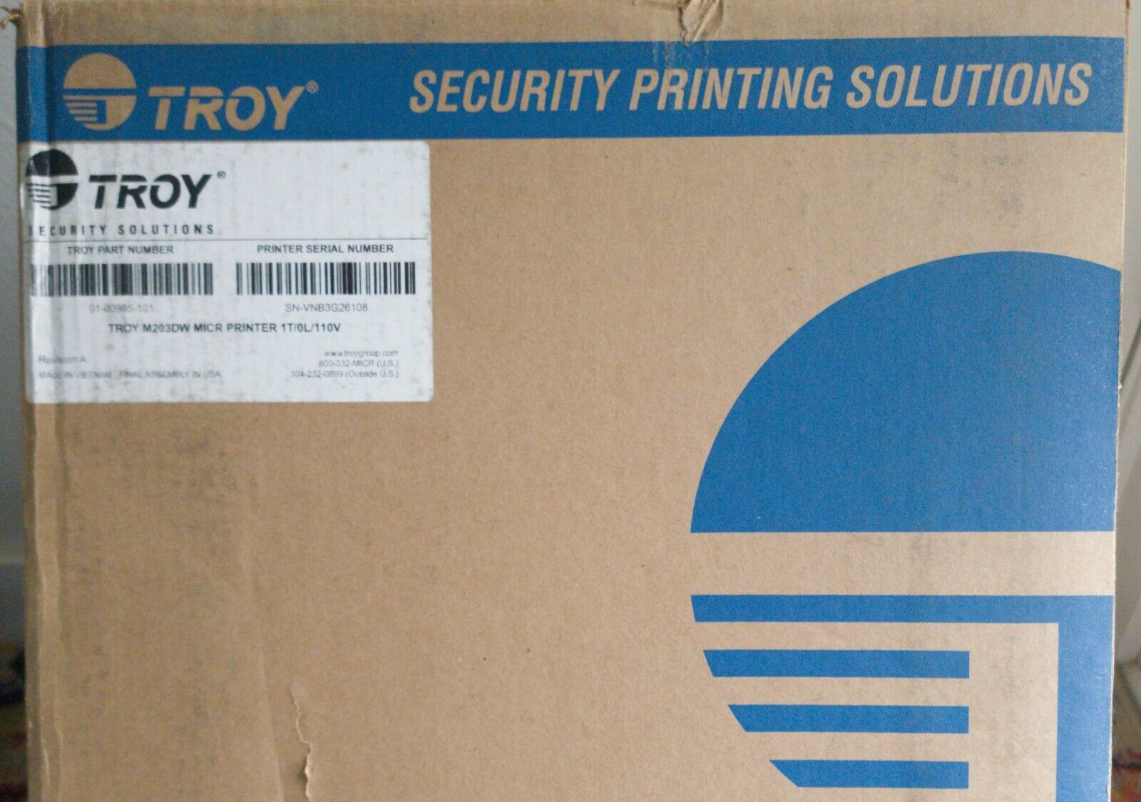 TROY MICR HP M203DW Monochrome Laser Check Printer New in Box Free UPS 2 Day 