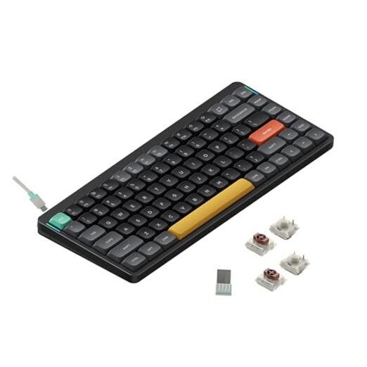  Air75 V2 Portable 75% Mechanical Keyboard,Wireless Gateron Brown Switch Black